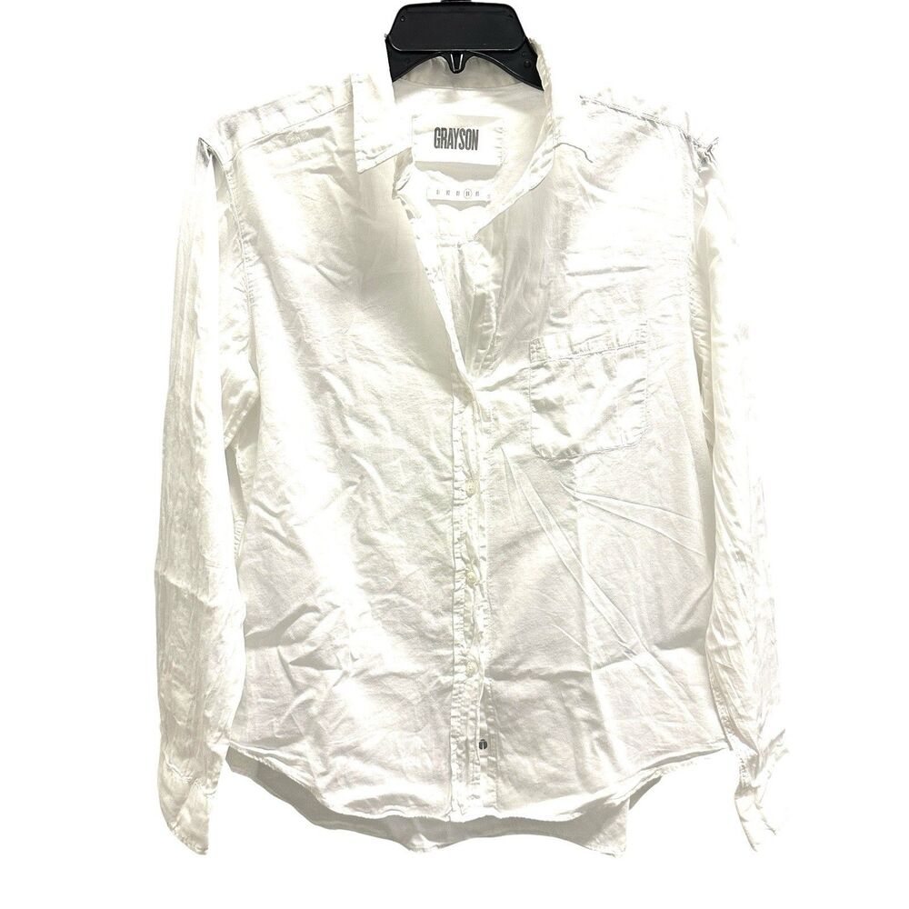 Grayson The Hero Button Down White 100% Cotton Long Sleeve Shirt Size 04 Large